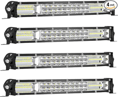 San-Young Slim LED Light Bar for Truck, 12 Inch 120W 10000lm LED Off Road Driving Fog Lightbar Combo Beam Waterproof ATV UTV RV Tractor Boat Weeder Grille Bumper, 12V/24V