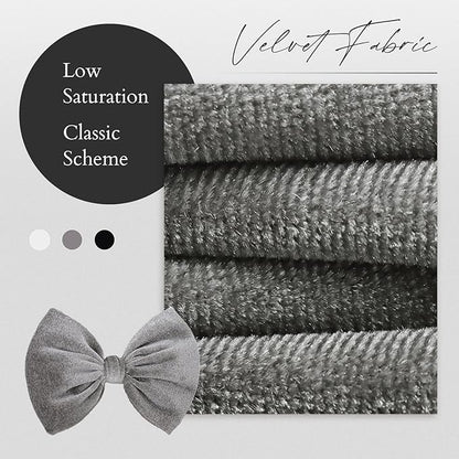 YanJie Brand Hairband - Handmade Velvet Baby Bows & Stretchy Nylon Headbands for Girls Infants Toddlers Child(4.5 black-velvet, 3 Count)