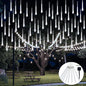 JMEXSUSS White Solar Christmas Lights, 8 Tube 144 LEDs Solar Meteor Shower Lights Outdoor, White Christmas Light for Tree Wedding Xmas Holiday Party Patio GazeboDecor
