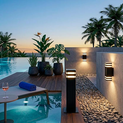 Wired Lights Outdoor Waterproof IP65 Wall Light Super Bright Starburst Shadow Pattern 2 x GU10 Sockets, 1 Pack Professional Landscape Lighting for Garden, Yard, Patio & Walkway