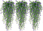 RECUTMS Vine Plant Fake Ferns Plants Large Faux Artificial Hanging Plants Wall Plants Artificial Hanging Plants Outdoors Fake Hanging Plant Greenery Vine for Outdoor Plants Decor 3 Pcs(Purple)