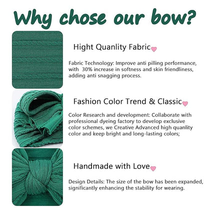 LemonSpace Handmade Baby Girls Headbands Soft Stretchy Nylon Hair Bands Hair Accessories with Bows for Newborn Baby Girls Infant Toddlers Kids (Red Green White-Merry Christmas)