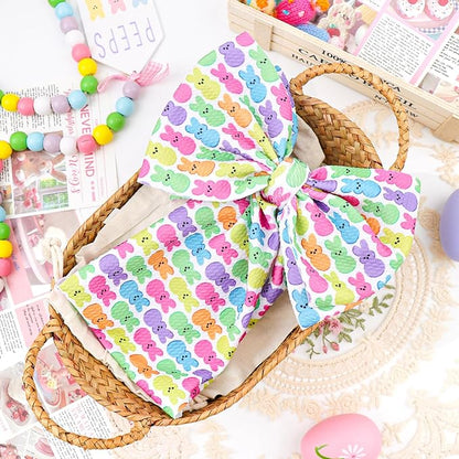 Baby Easter Headband Hair Bows for Girls Bunny Headband 6-12 Months Easter Rabbit Bows for Toddler Girls Hair Accessories Infant Big Bows Hairband