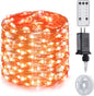 JMEXSUSS 200 LED Orange Fairy Lights Plug in, 8 Modes Halloween Lights Indoor Outdoor with Wheel, 66 ft Remote Control Thanksgiving Light for Halloween Thanksgiving Christmas Party Gift Decor
