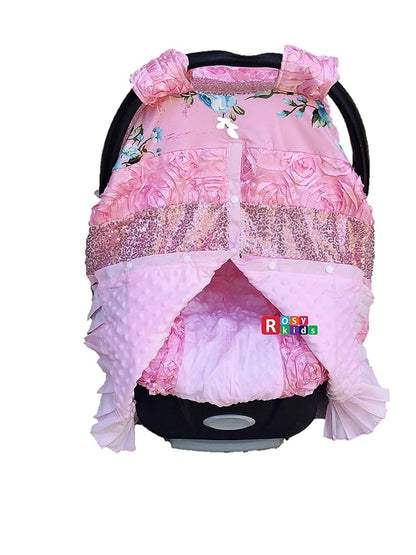 Rosy Kids Infant Carseat Canopy Cover 1pc Wind Proof Baby Car Seat Cover, Sunshade Cover, Boys and Girls, Fits Any Baby Car Seat, Color27AL02