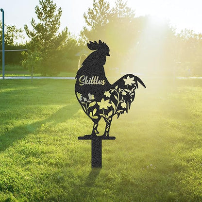 Personalized Metal Chicken Coop Sign, Custom Name Chicken Coop Signs for Outside, Decorative Garden Stakes, Metal Yard Art, Backyard Farmhouse Decor, Chicken Gifts for Women Man Color05