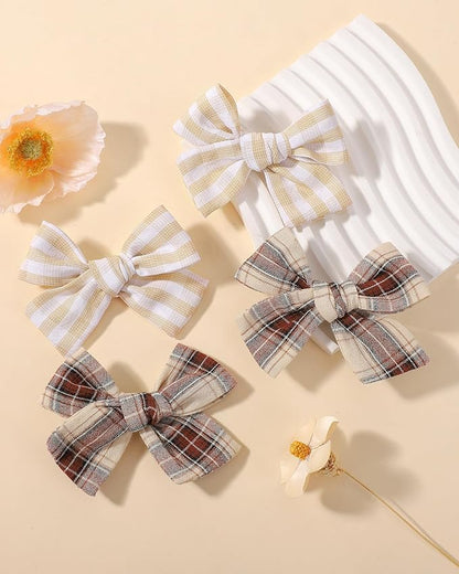 doboi 20PCS Baby Girls Linen Hair Bows Clips Fully Lined Hair Barrettes Accessories for Babies Infant Toddlers Kids