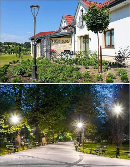 KUKUPPO 80W LED Post Top Light 11200Lm Adjustable CCT 3000K/4000K/5000K, Adjustable Wattage 80W/64W/48W Outdoor Pole Light Fixture with Photocell IP65 Waterproof AC100-277V, ETL Listed
