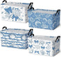 4 Pcs Coastal Beach Storage Basket Fabric Laundry Baskets
