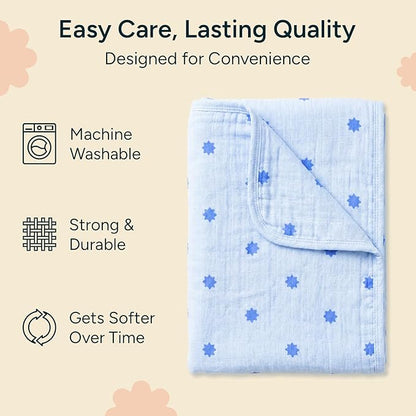 Hands-Free Hooded Towel - 100% Organic Premium Muslin Cotton, 30" x 30", Ultra-Absorbent, Soft, Breathable, Hypoallergenic, Multipurpose, Gifts for Babies & Infants