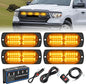 Nilight 4PCS LED Strobe lights 12V 24V Sync Feature Amber 24LED Emergency Hazard Warning Lights with Controller Hard Wire or Cigarette Lighter Plug for Car Truck RVs Campers