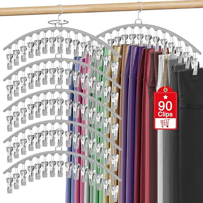 6 Pack Legging Organizer for Closet Hanging, Pants Hangers