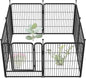 FXW Garden Fence Outdoor for The Yard – 32in(H) x 18.2ft(L) Heavy Duty Metal Animal Barrier for Dog and Rabbit, Decorative Dog Fence, 8 Panels, Black