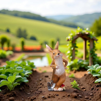 Bunny Garden Statue Outdoor Decor Resin Funny Rabbit Statue for Outdoor Patio Lawn Yard Art Decoration Christmas Housewarming Gift