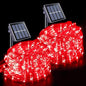 JMEXSUSS 2 * 200 LED Red Solar Rope Lights, 66ft IP 65 Waterproof Solar String Light Outdoor, 8 Modes Christmas Lights for Camp Trampoline Ladder Slide Tent
