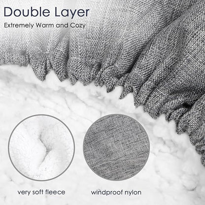 Winter Carseat Cover for Baby Girl Boy, Super Windproof Baby Car Seat Cover Protect Baby from Cold Weather, Plush Fleece Infant Car Seat Cover Canopy, Gray