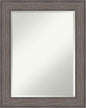 Amanti Art Grey Wall Mirror 29x23 Country Barnwood Rectangle Bathroom Mirror for Wall Decor Living Room, Medium Rustic Farmhouse Wood Frame, Hangs Horizonally and Vertically, Bathroom Decor, Beveled
