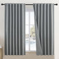 DUALIFE Linen Blackout Curtains 63 Inches Long, Back Tab Rod Pocket Hook Belt Sun Heat and Full Light Blocking Curtain Panels for Bedroom Living Room, 2 Panels, Dark Grey, W50 x L63
