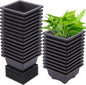 15 PCS 4.7 Inch Bonsai Training Pots, Square Plastic Plants Growing Pots, Flower Succulent Pots Container with 15 Drainage Trays for Garden, Office, Porch, Balcony, Home