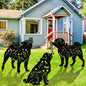 3 Pcs Metal Dog Garden Decor for Outside 12" Puppy Garden Stake Black Silhouette Statues Outdoor Decoration for Animal Lovers Gifts Women Men Patio Lawn Lawn Yard Art(Pug Dog)