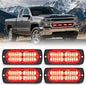 Nilight 4PCS 24LED Emergency Strobe lights 12V 24V Red Surface Mount Grille Hazard Safety Warning Light Sync Feature Side Flashing Marker Flash for Car Truck Campers