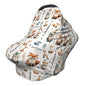 Personalized Woodland Baby Car Seat Cover with Name,Multi-Use Canopy for Nursing, Strollers,Shopping Carts,Customized Breastfeeding Cover, Full Privacy,Infant Stroller Cover