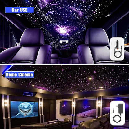 20W Twinkle Starlight Headliner Kit, Star Lights for Car Roof & Home Decoration, Fiber Cable 800pcs*0.03in*9.8ft Star Light Headliner with Bluetooth APP/Remote Control/Music Mode