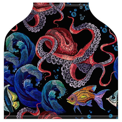 Baby Car Seat Stroller Covers Ocean Octopus Waves Fish Nursing Cover Breastfeeding Scarf Soft Breathable Stretchy Infant Car Canopy Coverage Carseat Cover for Boys and Girls Multi Use
