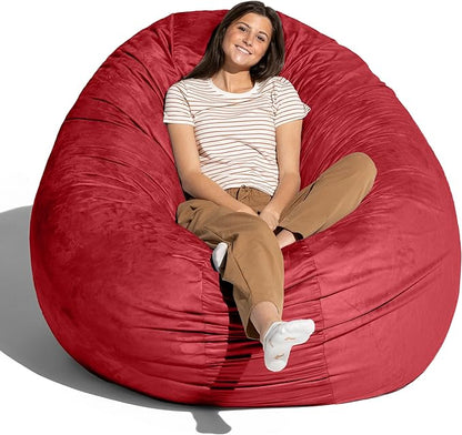 Jaxx 6 Foot Cocoon - 2-in-1 Convertible Bean Bag Bed & Large Bean Bag Chair for Adults, Cinnabar
