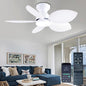 GJeg Tropical Ceiling Fans with Light, 38-inch Flush Mount Palm Leaf Ceiling Fans for Bedrooms, Indoors and Outdoors, Remote Control/APP Control, 6-Speed, Dimmable, Reversible, White.