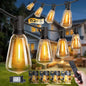 Minetom 152FT Outdoor String Lights with Remote, 48+2 Shatterproof ST38 LED Bulbs, Waterproof Patio Lights with 3 Modes, Dimmable & Connectable 2700K Hanging Lights for Backyard Porch Deck Balcony