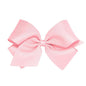 Wee Ones Girls' Classic Grosgrain Hair Bows with Plain Wrap Center, No-Slip Hair Clip, Handmade, Light Pink, King