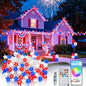 echosari Smart Firecracker Star Fairy Lights Plug in, 16 Million Color Changing String Lights RGB Built in Chip with App Remote Control Timer 10Ft Star String Lights for Bedroom Patio Party Decor