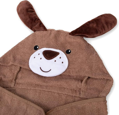 Baby Animal Hooded Towel and Washcloth Set for Newborns, Infants, Toddlers Boys and Girls 3-24 Months (Perky Puppy Pal)