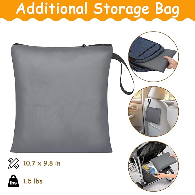 Car Seat Travel Bag Fits Chicco Keyfit 30, Uppababy Mesa, Nuna Pipa Lite, Padded Infant Gate Check Bag for Air Travel, Durable Carrier Bag with Side Pocket and Protective Feet, Extra Storage Bag
