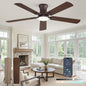Fanbulous 52 inch ceiling fan with light, Low Profile Ceiling Fan with Light, App&Remote Control, Dimmable LED Light, Flush Mount Ceiling Fan for Indoor Bedroom Living Room, Qiuet DC Motor