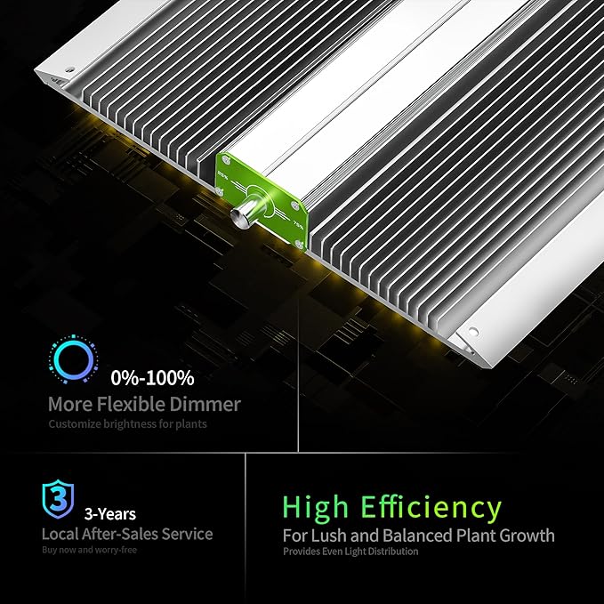 BESTVA BP1000 Dimmable LED Light, Full Spectrum Plant Lamp for Indoor Seed Starting, Seedlings, Vegetables & Household Plants