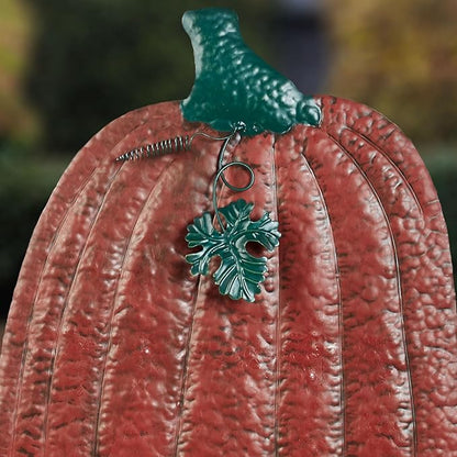 Touch of Class Fall Harvest Pumpkin Yard Stake | Handpainted Metal Outdoor Decoration | Textured Pumpkins, Gourd, Leaves, and Vines | 37" H Autumn Garden and Porch Patio Seasonal Decor
