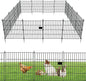 10 Panels Garden Fence Dog Fence Outdoor for Yard,24in H x 20ft L Rustproof Metal Fencing with Ground Stakes|No Dig Temporary Animal Proof Containment for Pets/Rabbits|Durable Patio Security Panels