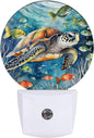 Sea Turtle Night Light,Underwater World Night Lights Plug into Wall for Kitchens Toilets Bedroom Decorative Half Round Nightlight Led Lamp 0.5W Sleep Friendly