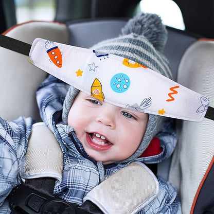 HESTYA 2 Pcs Carseat Head Support Toddler, Stroller Seat Headrest for Sleeping Traveling, Neck Relief Headband Strap for Kids Children Toddler Infant(Space)
