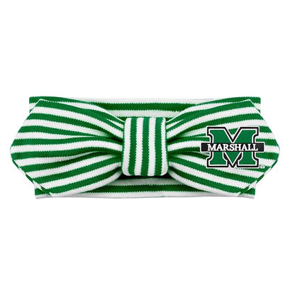 Creative Knitwear Marshall Thundering Herd Infant Girls Kelly/White Striped Hair Knot Headband Embroidered Logo - Size Newborn - 4T