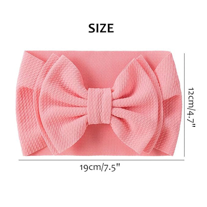 Cinaci 12 Pack Solid Candy Colors Stretchy Wide Nylon Headbands with Knot Big Hair Bow Elastic Headwraps Oversized Hair bands Large Hair Bows Hair Accessories for Baby Girls Infants Toddlers Kids