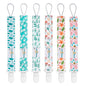 babygoal Floral Pacifier Clips, 6 Pack Binky Paci Holder Clips Leashes Fits for Most Baby Pacifiers and Binkies