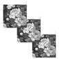 White Flowers Black Baby Washcloths - 3 Pack Muslin Cotton Face Towels for Baby Newborn Girls and Boys - Soft and Absorbent - 11.8 Inch
