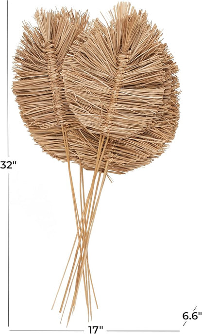 Deco 79 Dried Plant Home Decor Natural Foliage Tall Spear Natural Dried Foliage with Sharp Stems, Foliage for Decoration 17" x 7" x 32", Brown