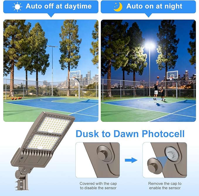 2 Pack 320W LED Parking Lot Light 48,000LM UL Listed 320W 256W 192W Adjustable LED Shoebox Pole Light with Slip Fitter 5000K Flood Lights Outdoor IP65 Waterproof Commercial Street Light 100-277VAC