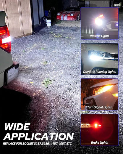 AUTOONE Latest 3156 3157 LED Bulbs White for Reverse Lights, 700% Ultra Bright 3056 3057 4157 4156 3457 4057 4114 LED Bulbs for Backup Parking Tail Brake Signal Parking Daytime Running Lights, 2PCS
