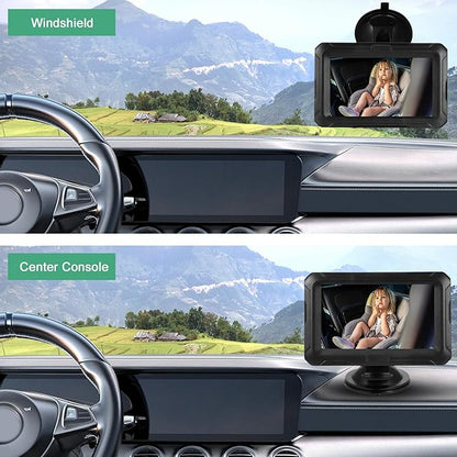Shkalacar Baby Car Mirror Safely Monitor Infant Child, 4.3'' HD 1080P Infant Car Seat Camera Rear Facing Backseat Camera with Wide Clear View for Kids Pets