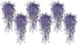 RECUTMS Artificial Hanging Leaves Plants 6Pcs Indoor Fake Flower Swags Faux Vines Ivy Leaves Plastic Greenery UV Resistant Plastic for Wall Wedding Party Porch Garden Decoration(Purple)